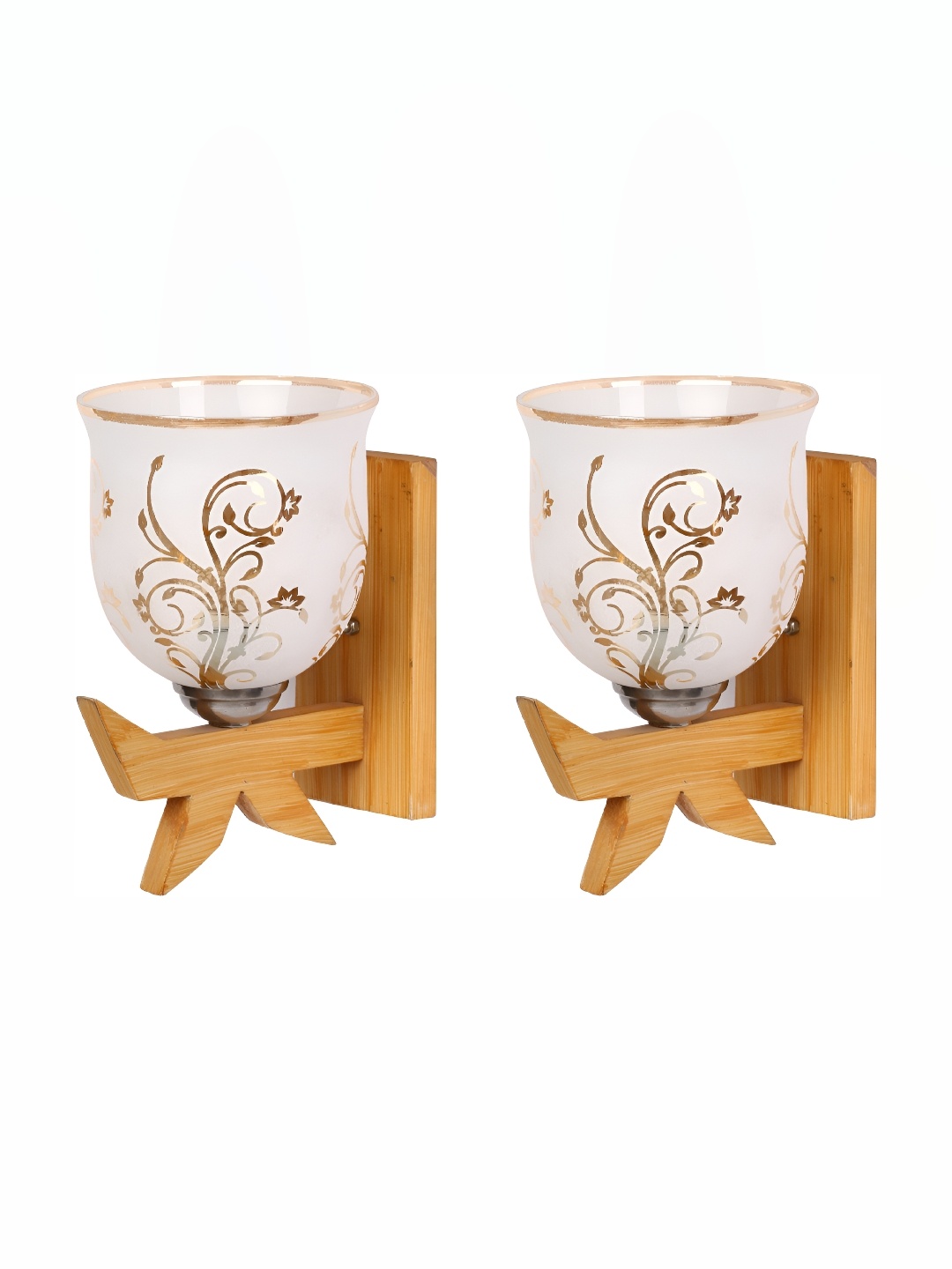 

Afast White & Gold-tone 2 Pieces Glass Wall Lamp