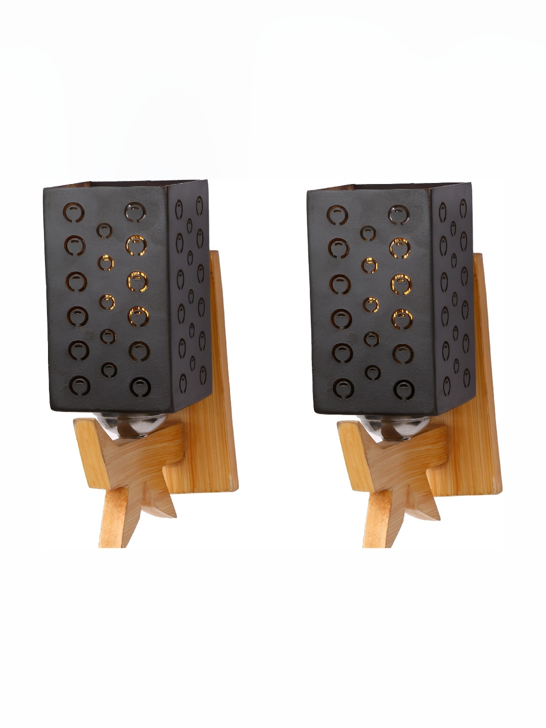 

Afast Black 2 Pieces Wood Wall Lamp