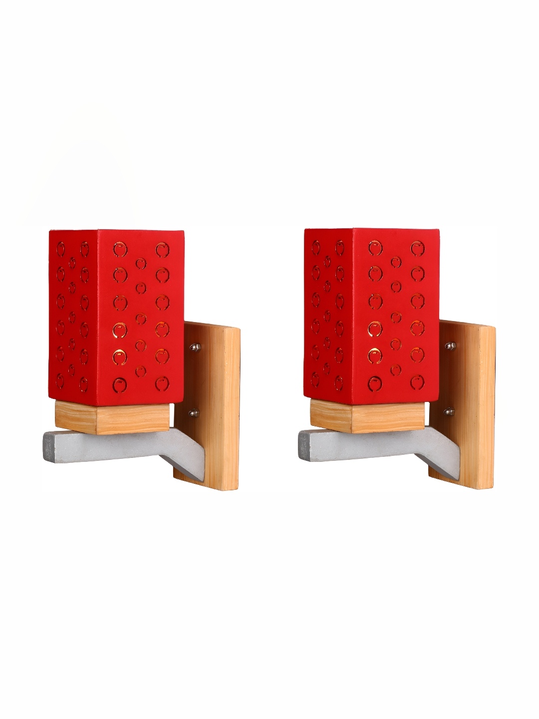 

Afast Red 2 Pieces Wood Wall Lamp