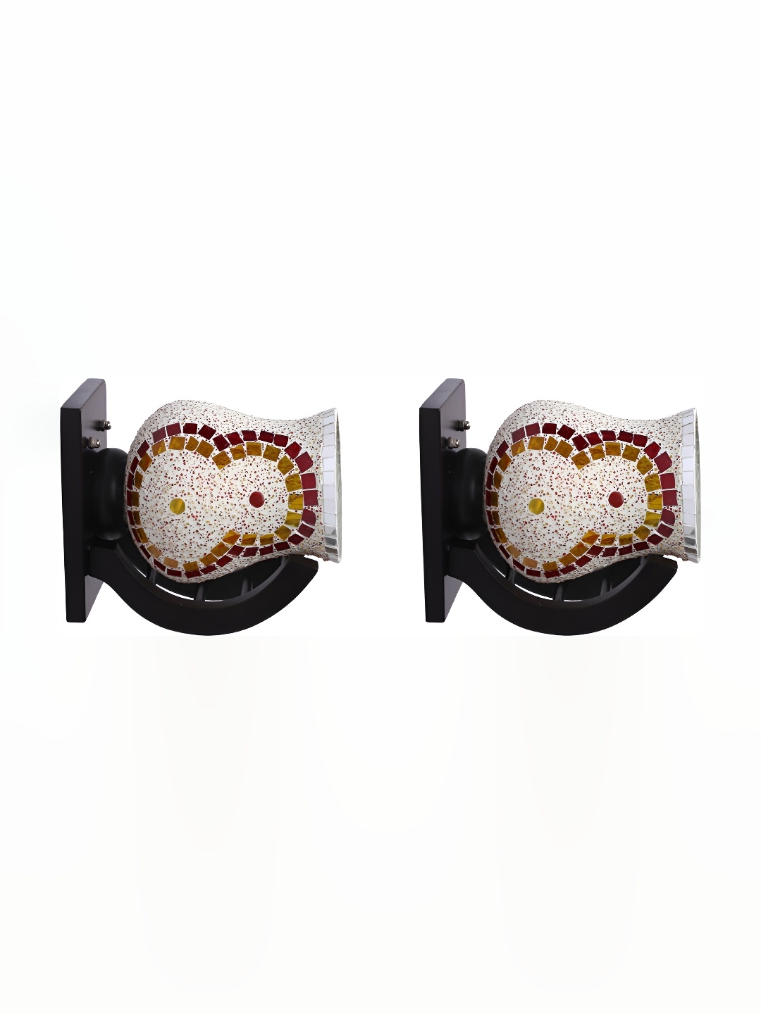 

Afast White & Brown 2 Pieces Textured Abstract Shaped Contemporary Glass Wall Lamps