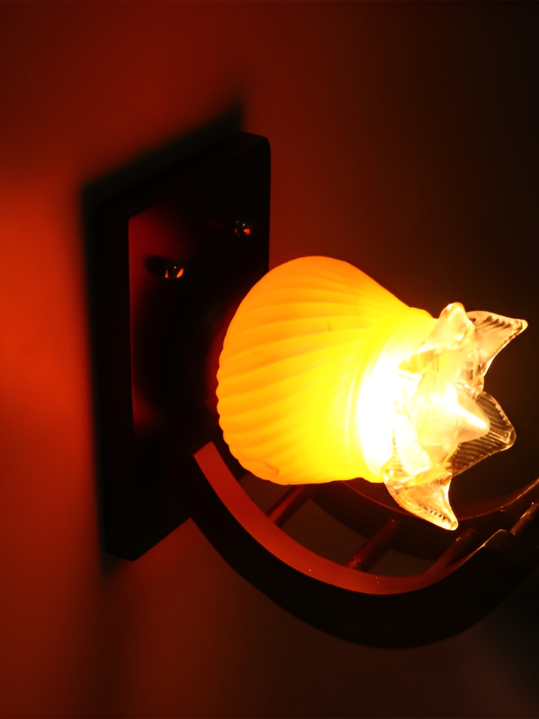 

Afast Yellow 2 Pieces Textured Abstract Shaped Contemporary Glass Wall Lamps