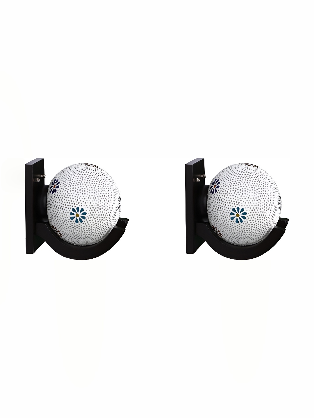 

Afast White & Blue 2 Pieces Textured Spherical Shaped Contemporary Glass Wall Lamps