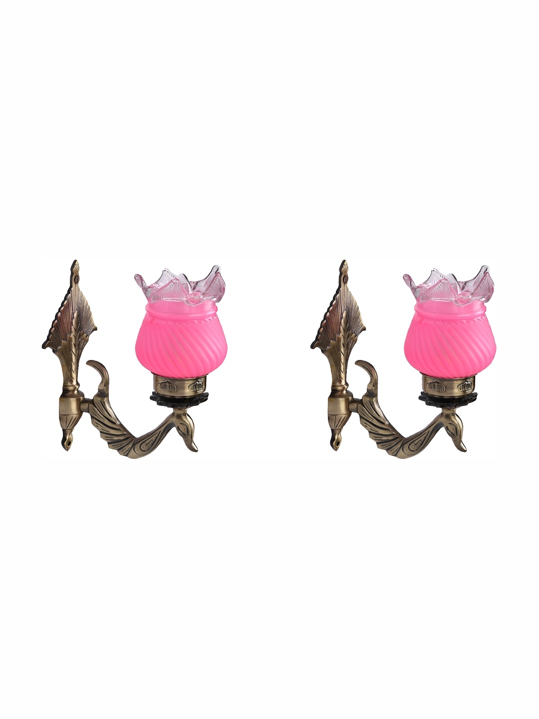 

Afast Pink 2 Pieces Textured Abstract Shaped Contemporary Glass Wall Lamps