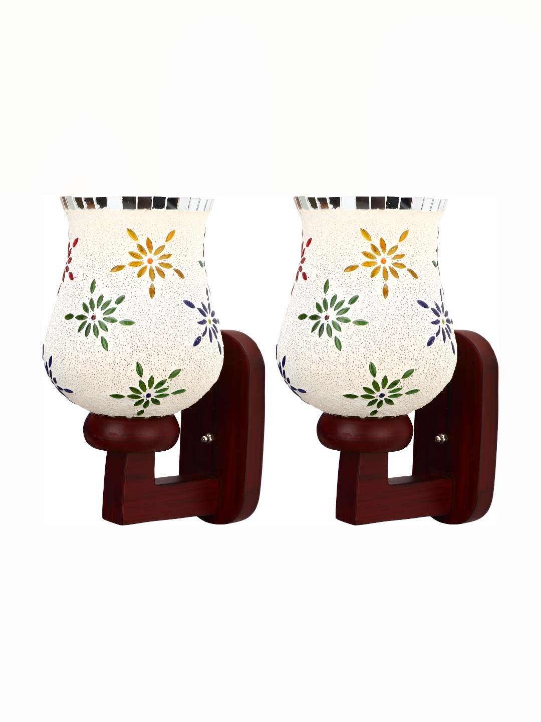 

Afast White & Orange 2 Pieces Textured Abstract Shaped Contemporary Glass Wall Lamps
