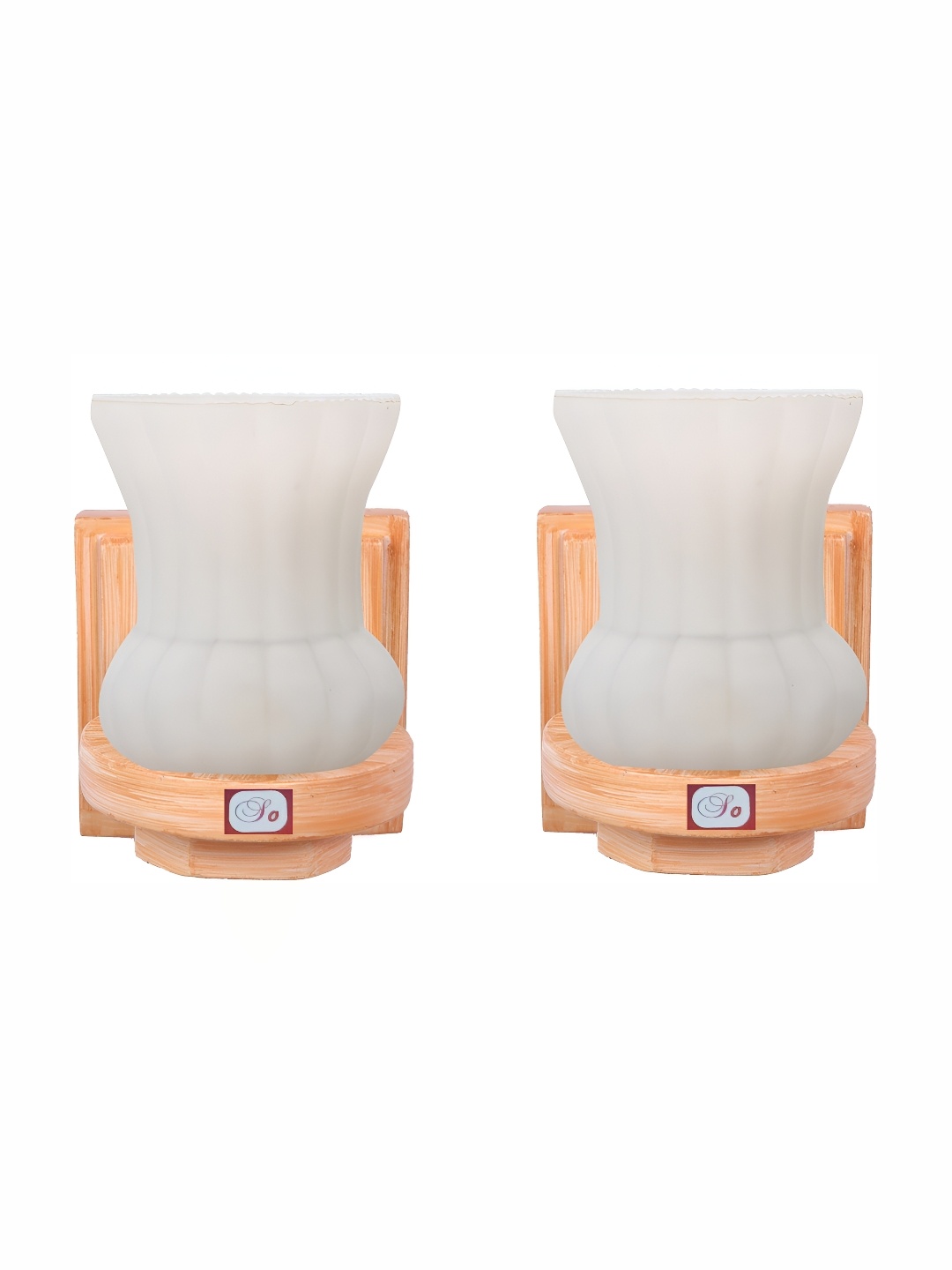 

Afast White & Brown 2 Pieces Abstract Shaped Contemporary Glass Wall Lamps