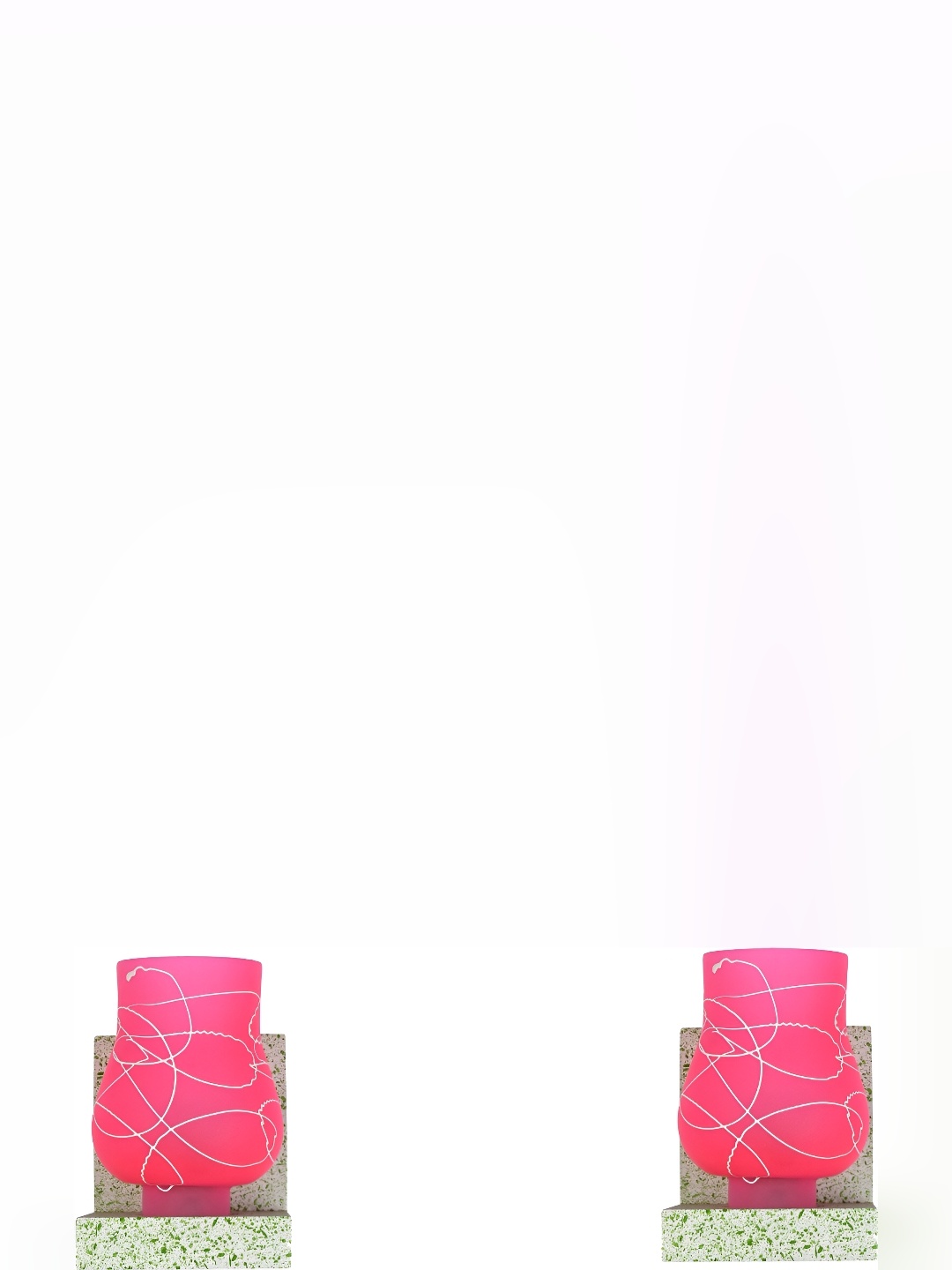 

Afast Pink & White 2 Pieces Printed Abstract Shaped Contemporary Glass Wall Lamps