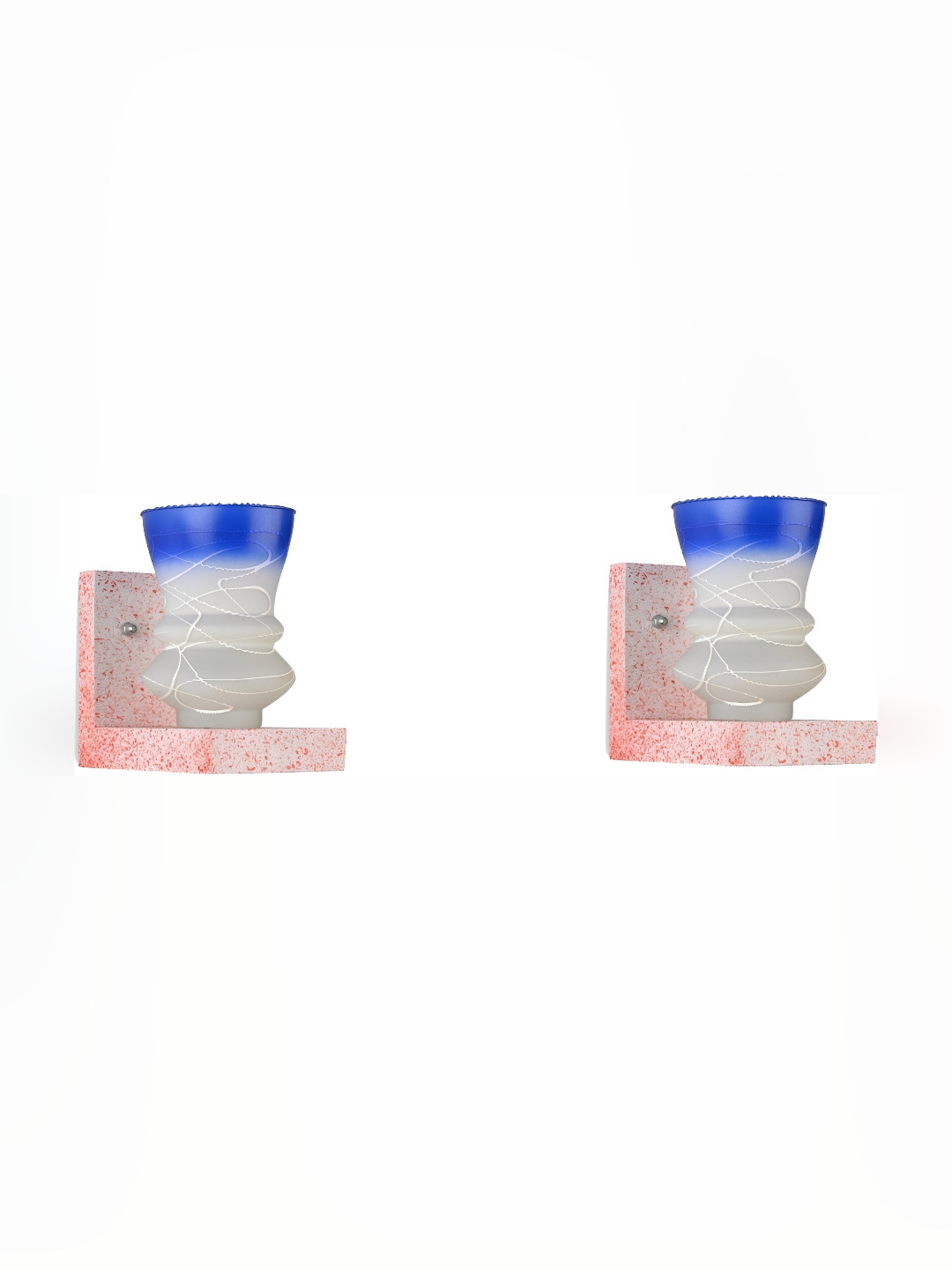 

Afast White & Blue 2 Pieces Abstract Glass Wall Lamp