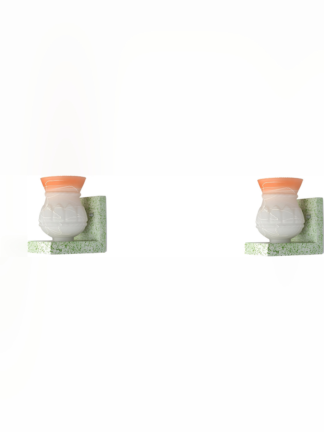 

Afast White & Orange 2 Pieces Bell Shaped Glass Wall Lamp