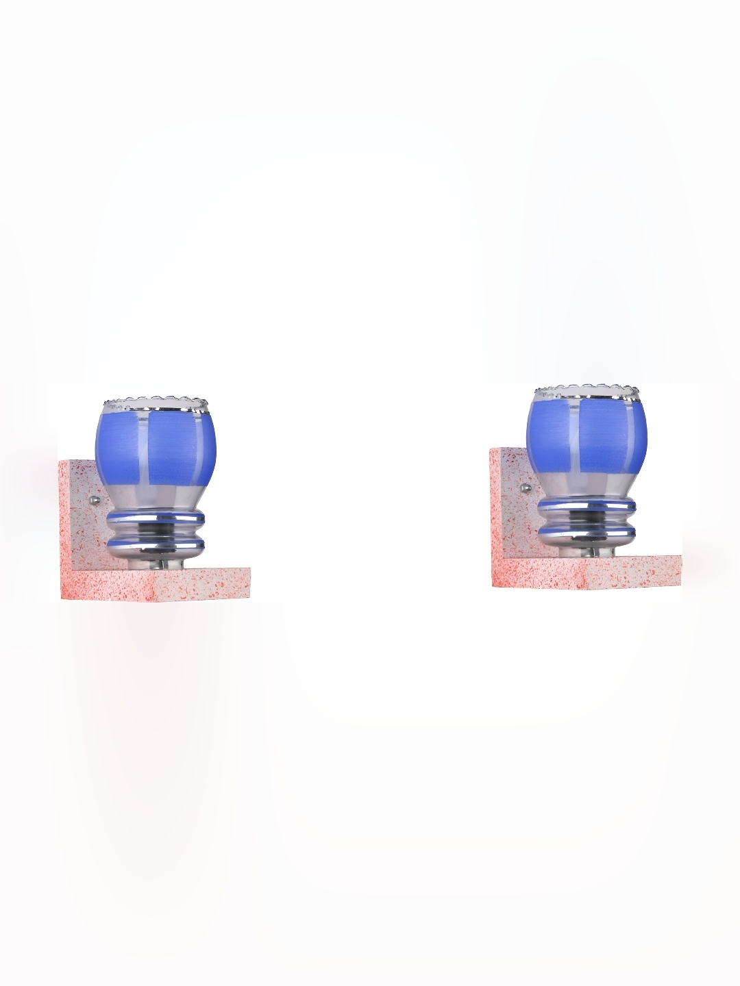 

Afast Transparent & Blue 2 Pieces Bell Shaped Glass Wall Lamps