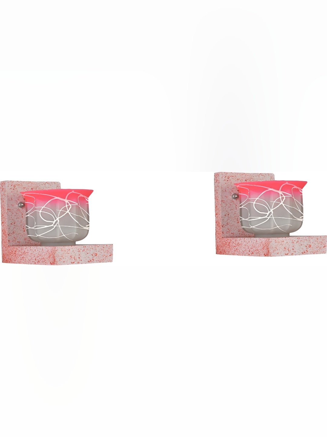 

Afast Grey & Pink 2 Pieces Bell Shaped Glass Wall Lamps