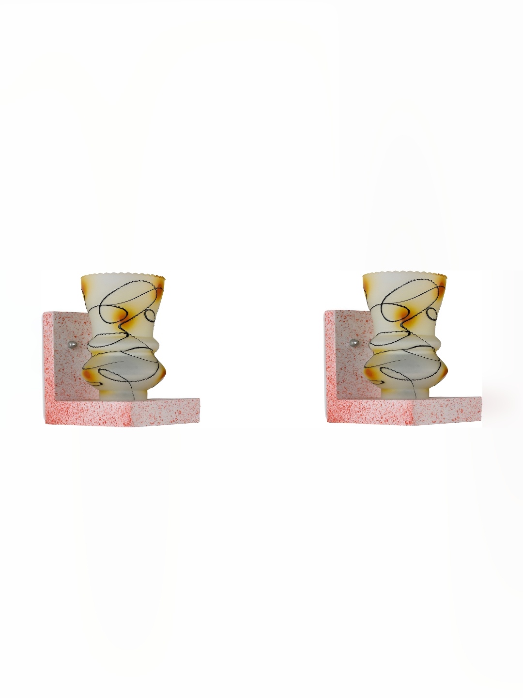

Afast White & Yellow 2 Pieces Bell Shaped Glass Wall Lamps