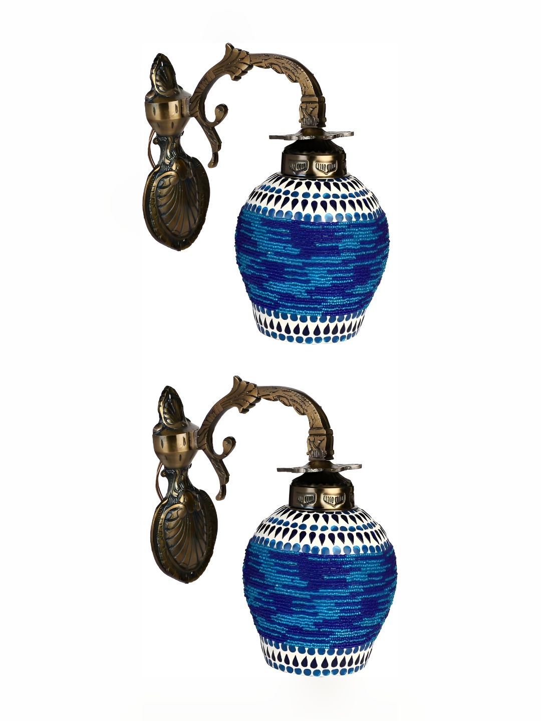 

Afast Blue & White Bell Shaped Glass Wall Lamp