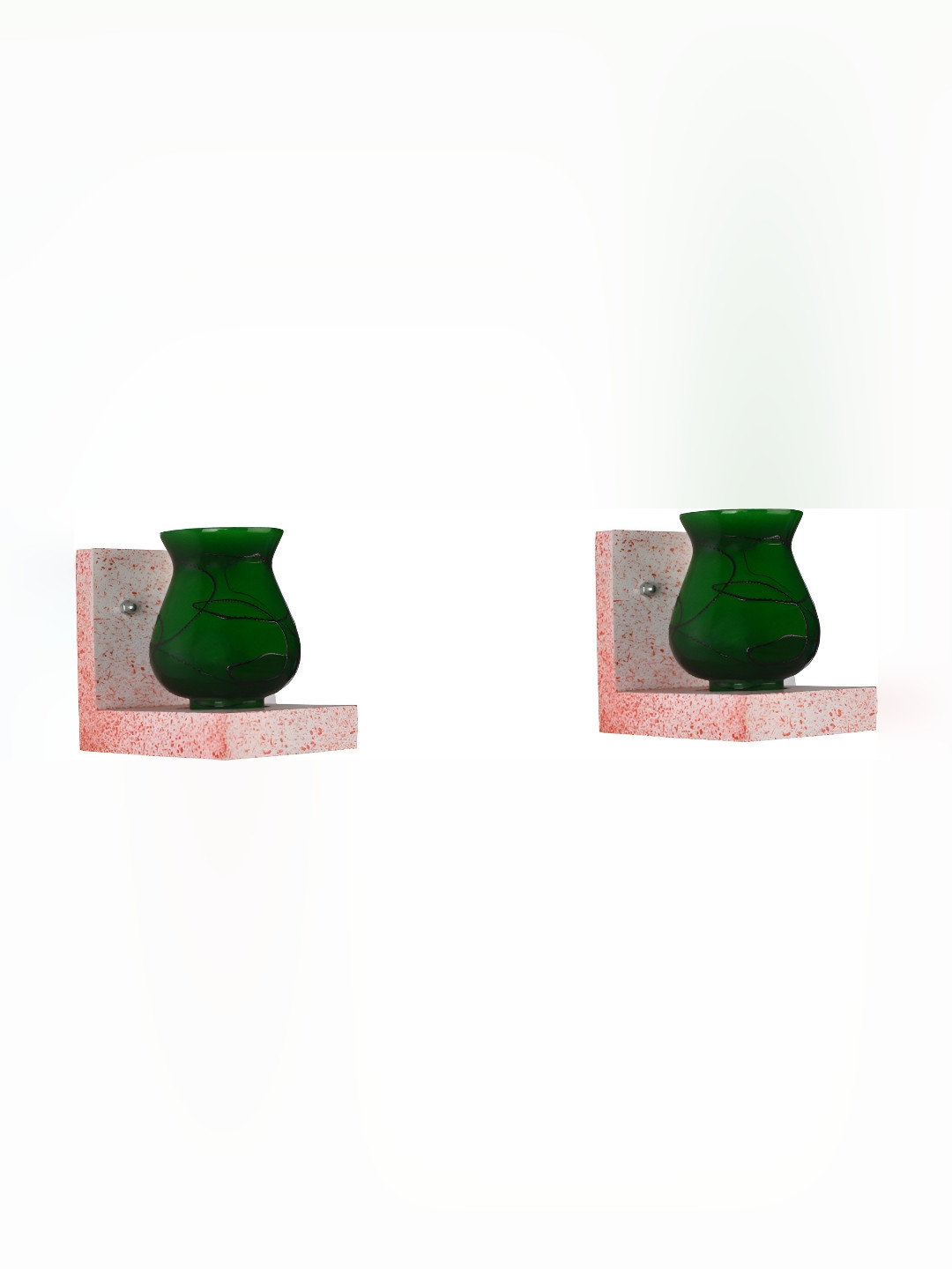 

Afast Green 2 Pieces Bell Shaped Glass Wall Lamps