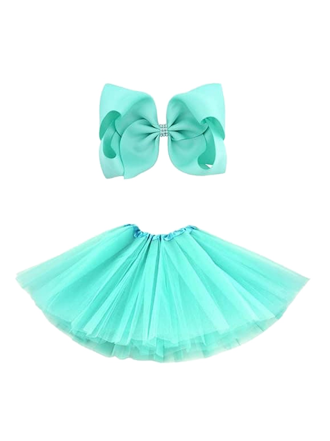 

TILISM Girls Flared Skirt With Bow, Green