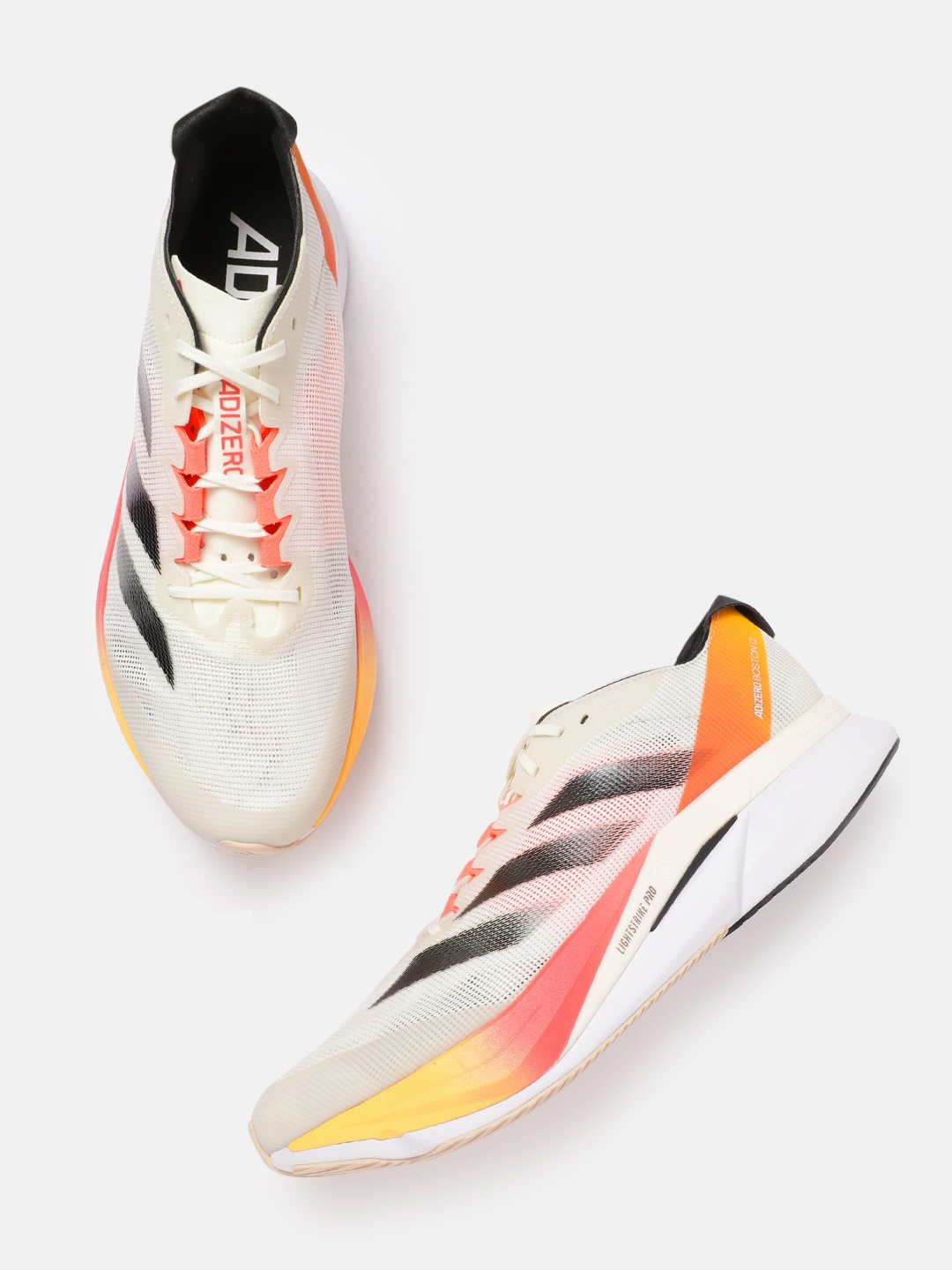 

ADIDAS Men ADIZERO BOSTON 12 Running Shoes, Off white