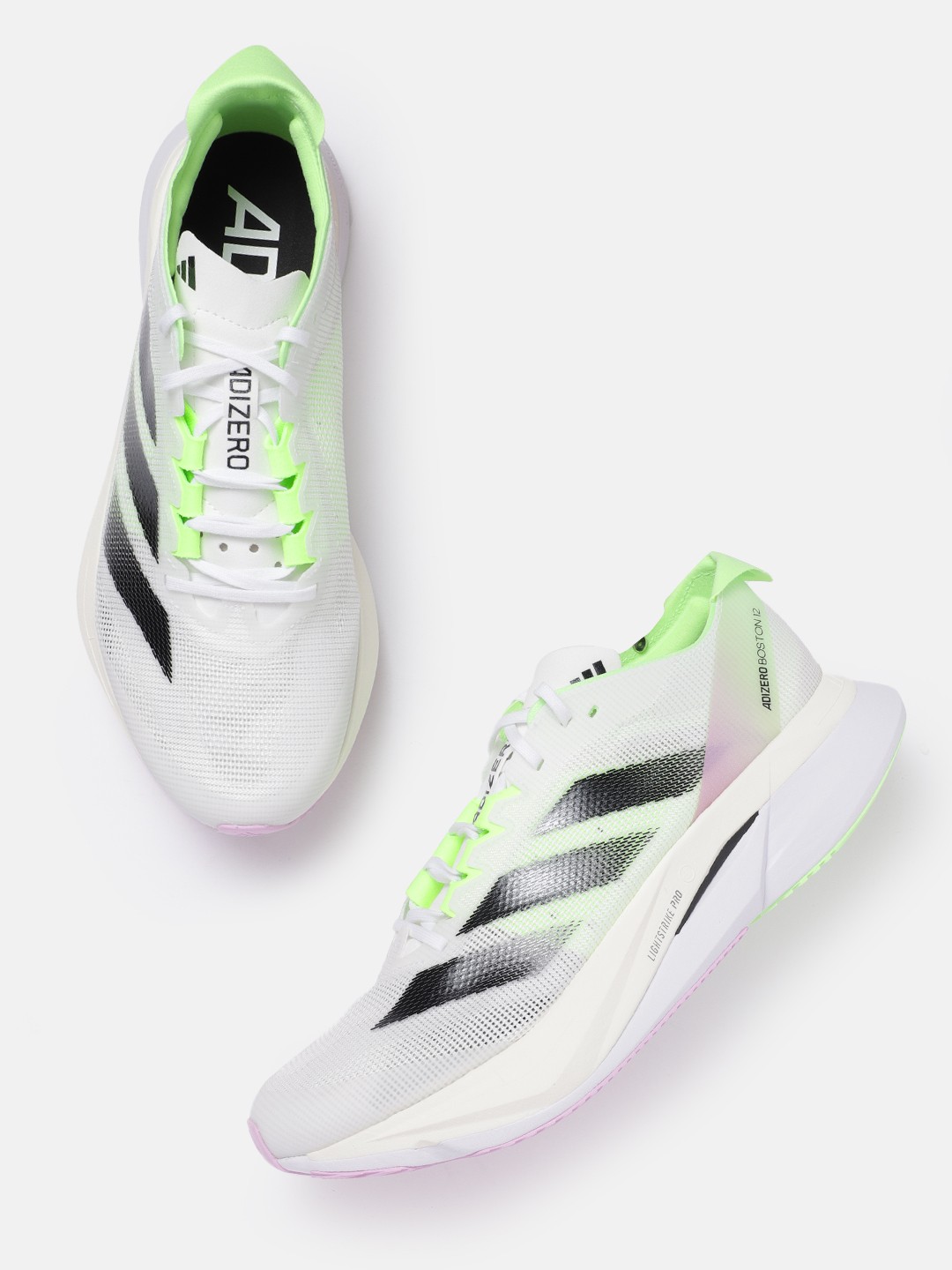 

ADIDAS Men Woven Design Adizero Boston 12 Running Shoes, White