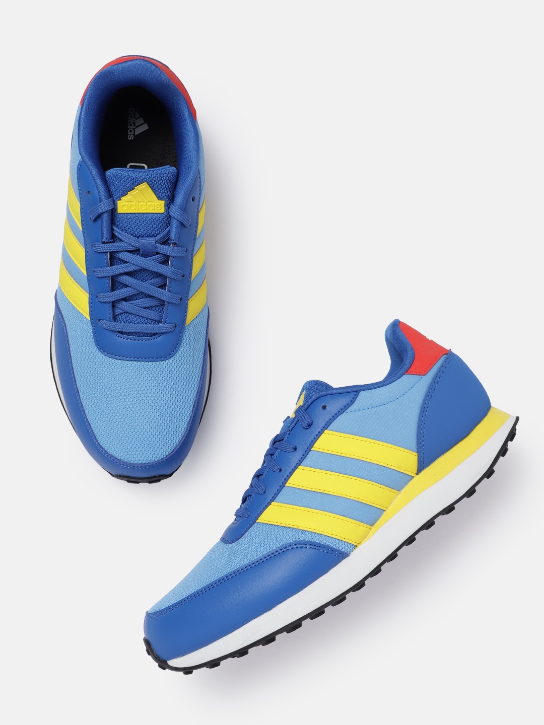 

ADIDAS Men Woven Design Round-Toe 90S CUT PRO Running Shoes with Striped Detail, Blue