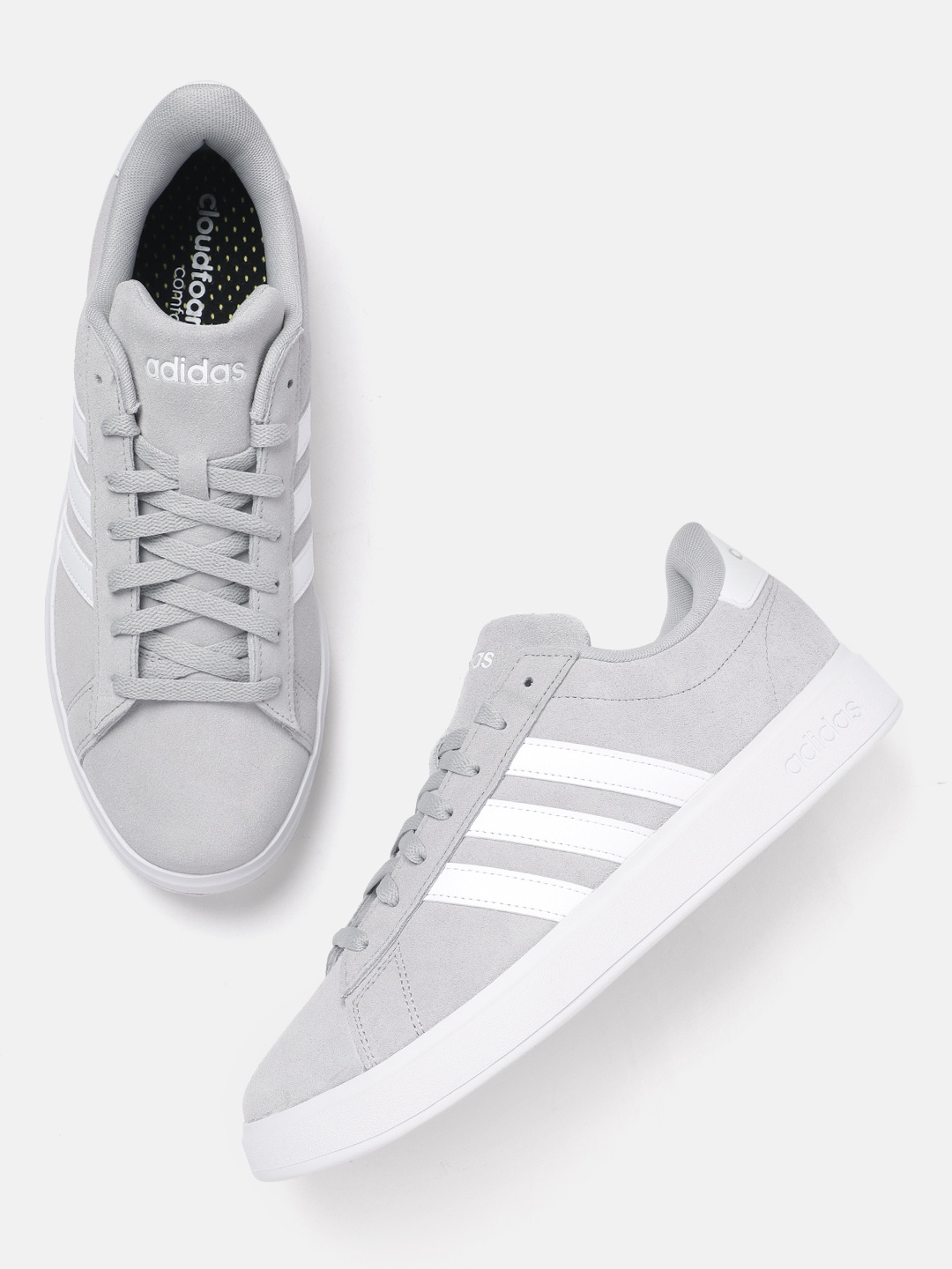 

ADIDAS Men Leather Grand Court 2.0 Tennis Sneakers, Grey