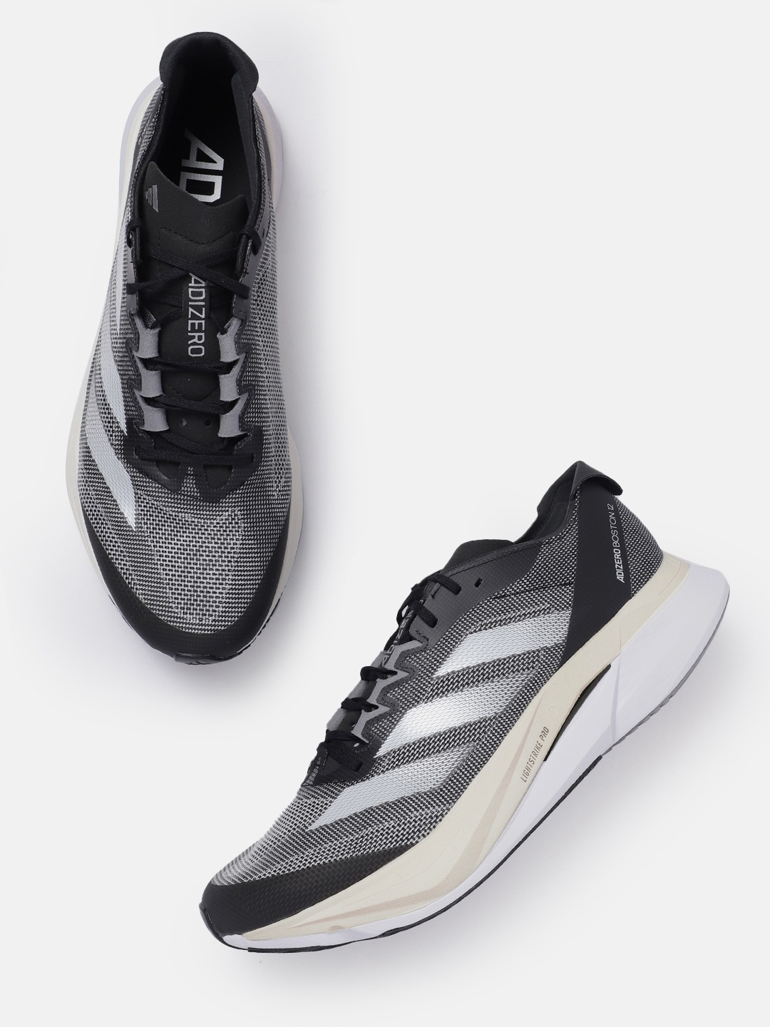 

ADIDAS Men Woven Design Adizero Boston 12 M Running Shoes, Black