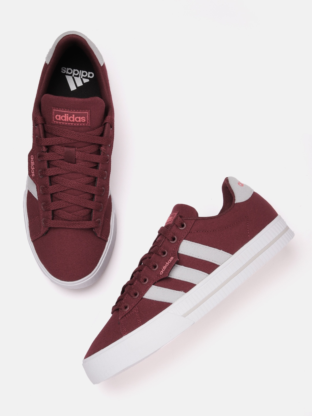 

ADIDAS Men Woven Design Daily 3.0 Skateboarding Shoes, Maroon