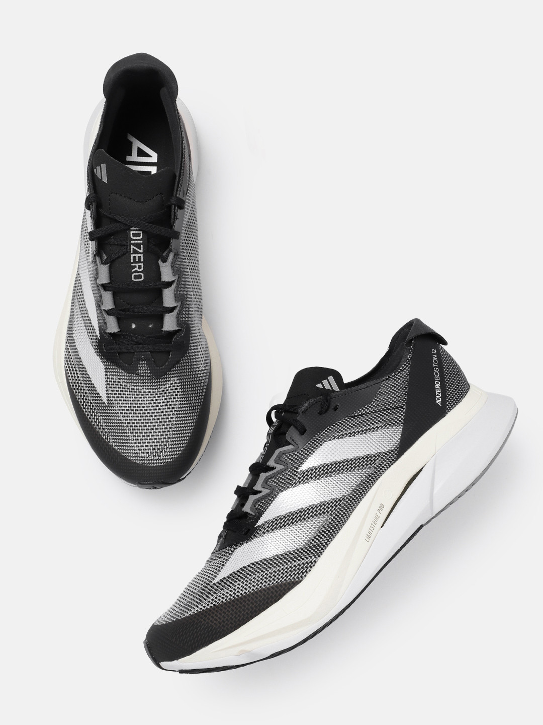 

ADIDAS Men Woven Design Adizero Boston 12 Wide Running Shoes, Black