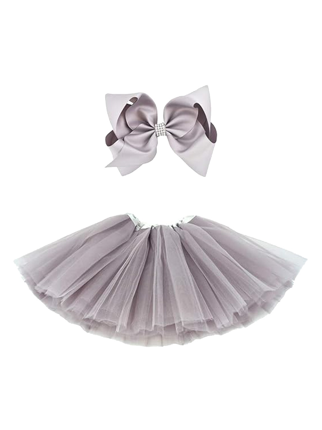 

TILISM Girls Flared Skirt With Bow, Grey
