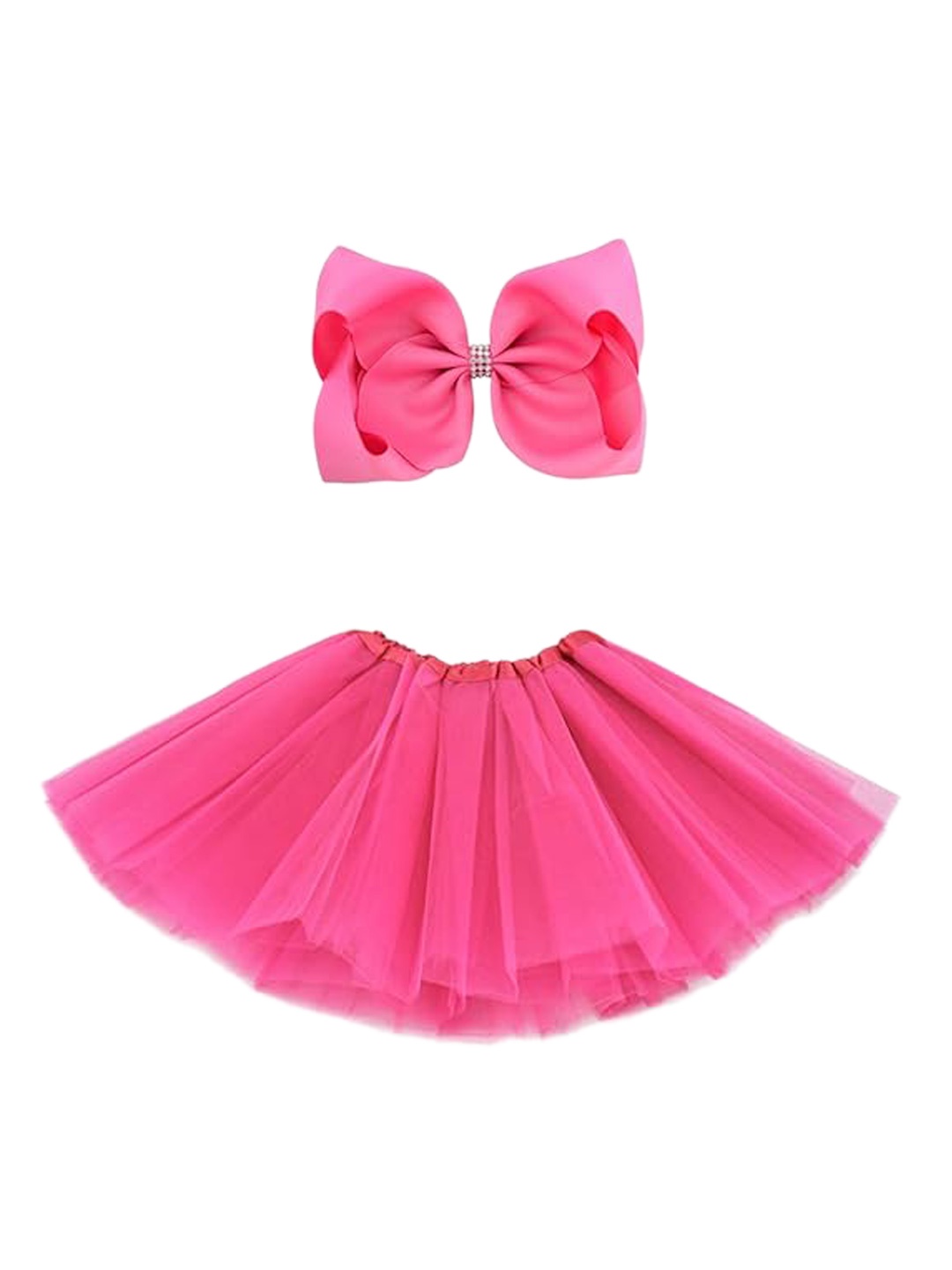 

TILISM Girls Flared Skirt With Bow, Pink