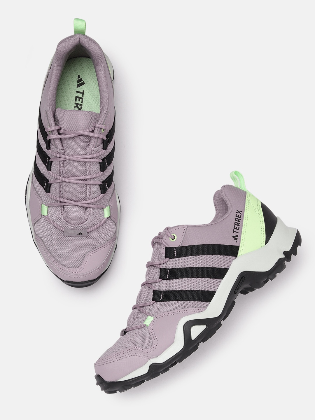 

ADIDAS Women Woven Design Round-Toe Terrex AX2S Trekking Shoes with Striped Detail, Mauve