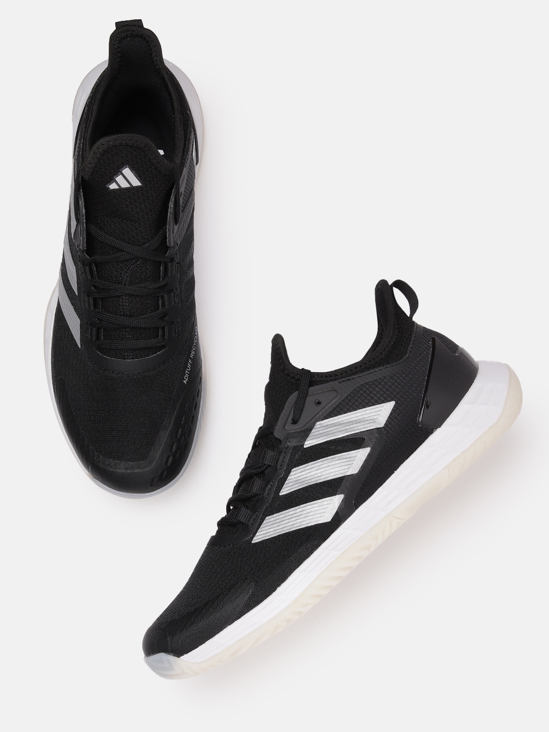 

ADIDAS Women Woven Design Adizero Ubersonic 4.1 W Tennis Shoes, Black