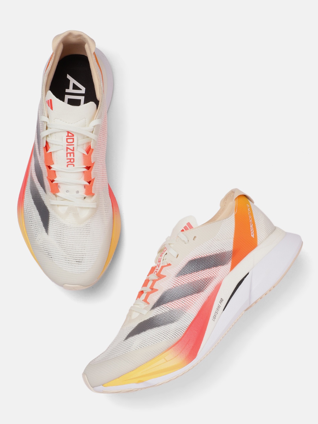 ADIDAS Women Adizero Boston 12 Running Shoes, Off white