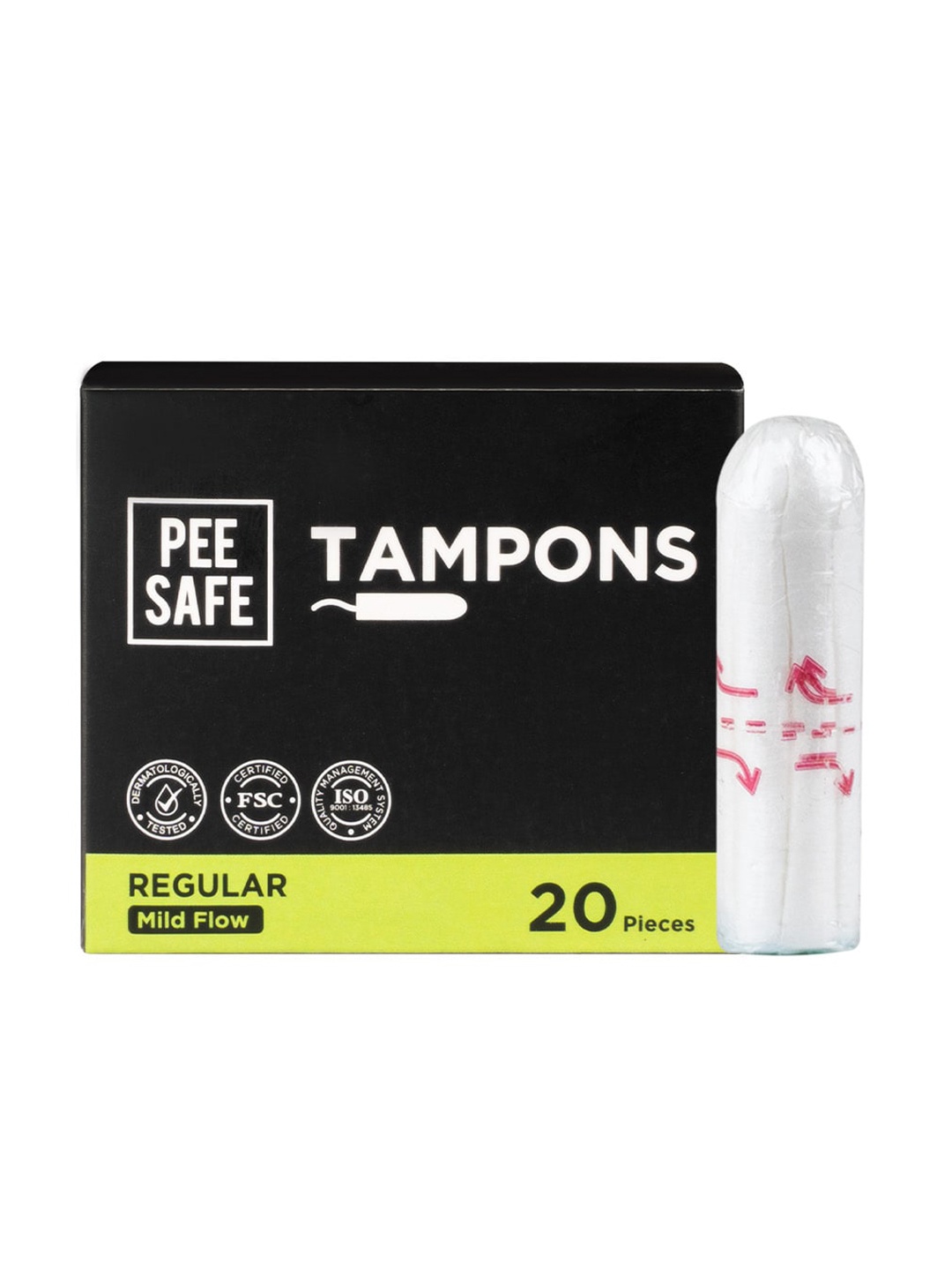 

PEESAFE Regular Flow & FDA Approved Viscose Tampons - 20N, White
