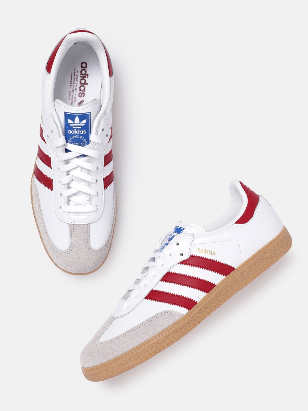 

ADIDAS Originals Men Samba OG Leather Sneakers, White