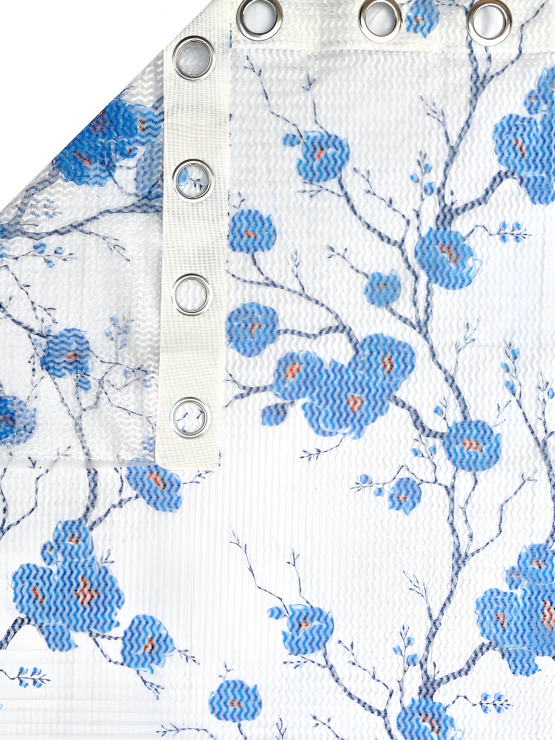 

Lunar Days Blue & White Floral Sheer Window Curtain