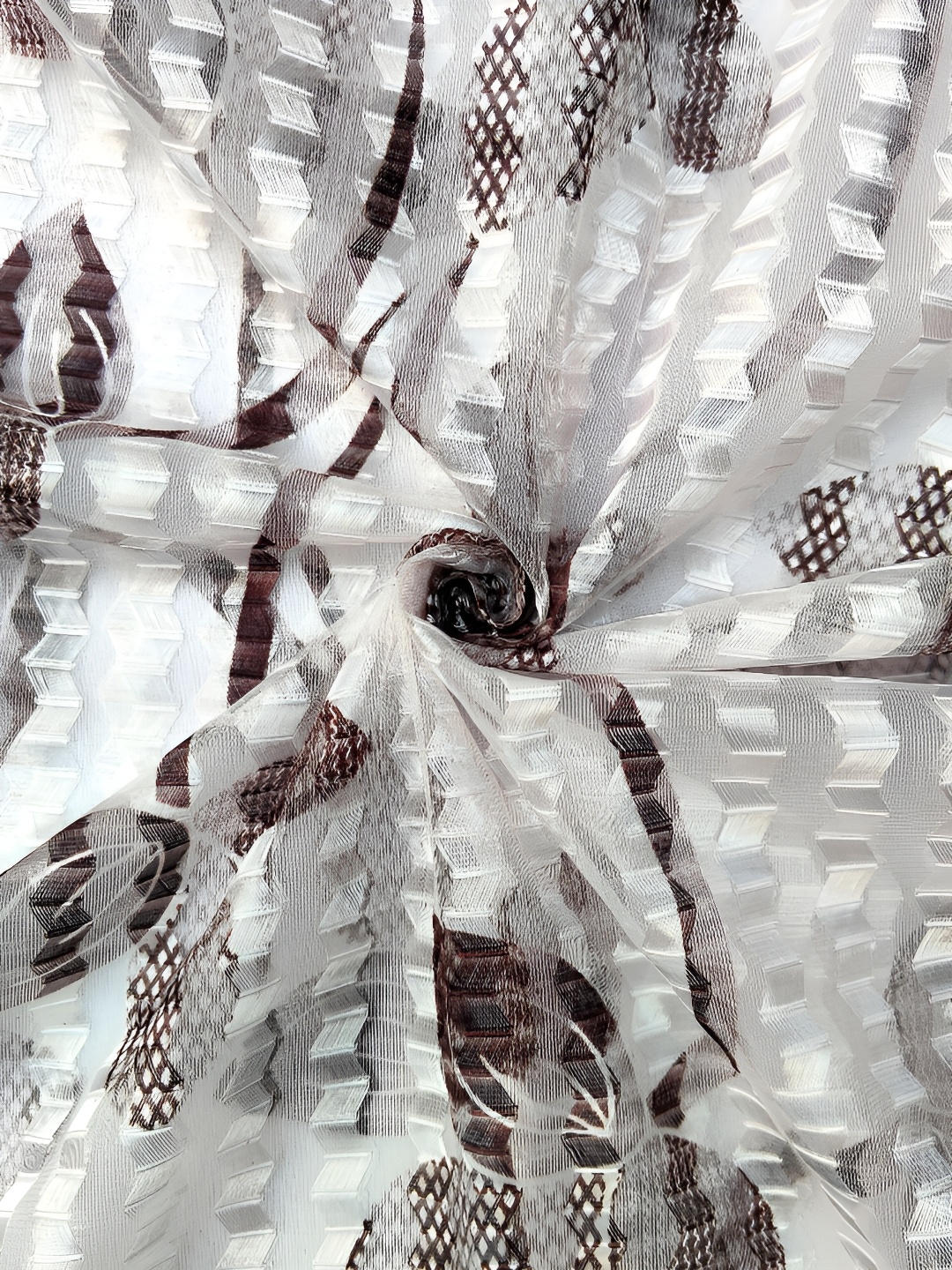 

Lunar Days Brown & White Floral Sheer Long Door Curtain