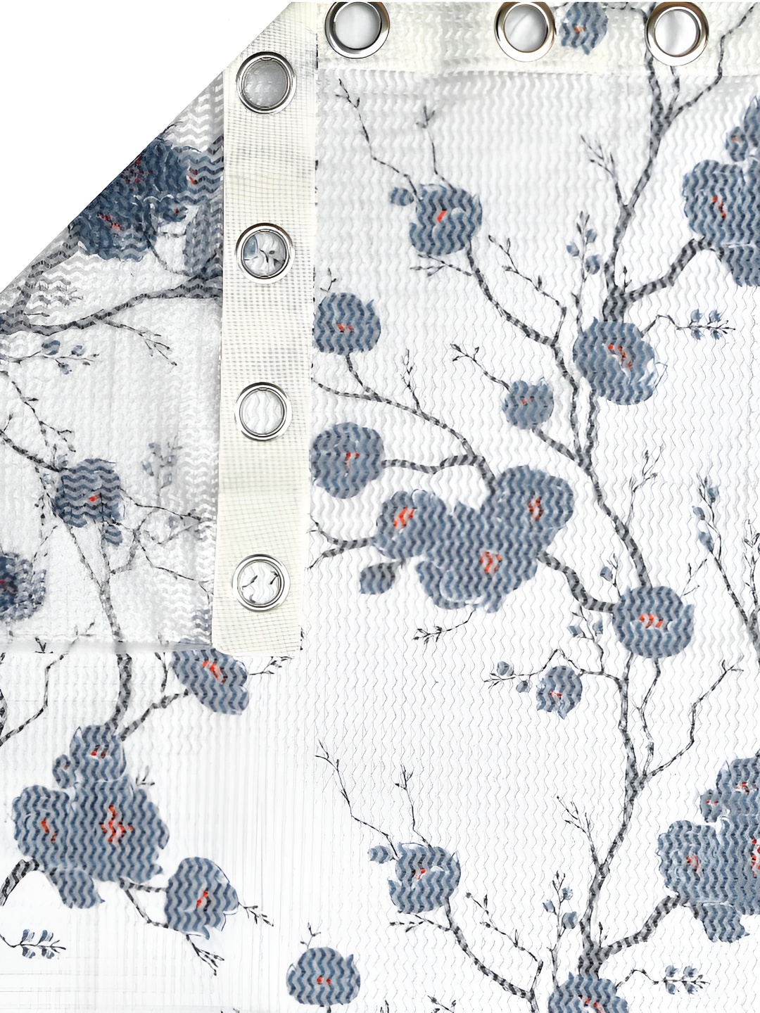 

Lunar Days Grey & White Floral Sheer Window Curtain