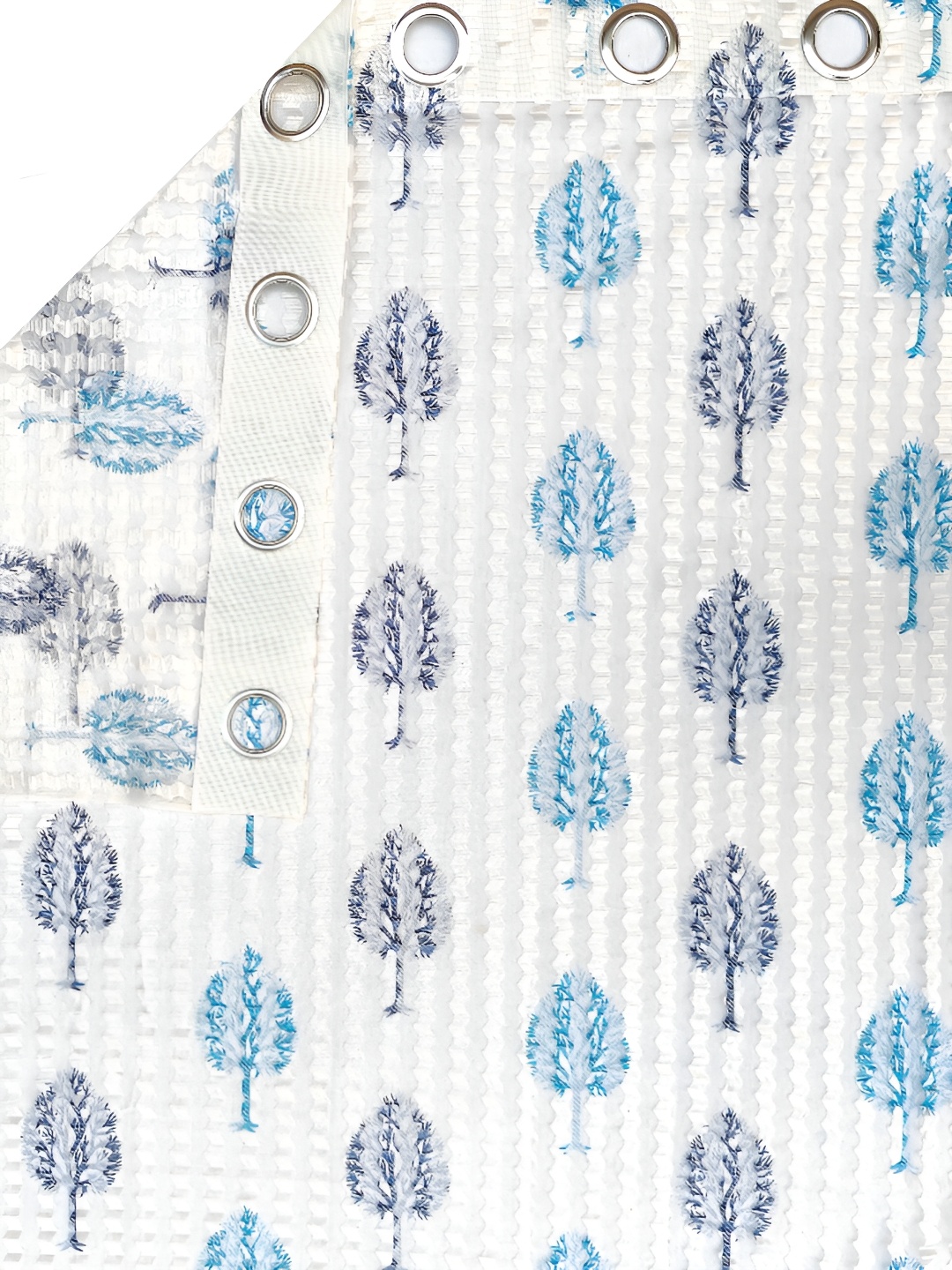 

Lunar Days Blue & White Floral Sheer Long Door Curtain