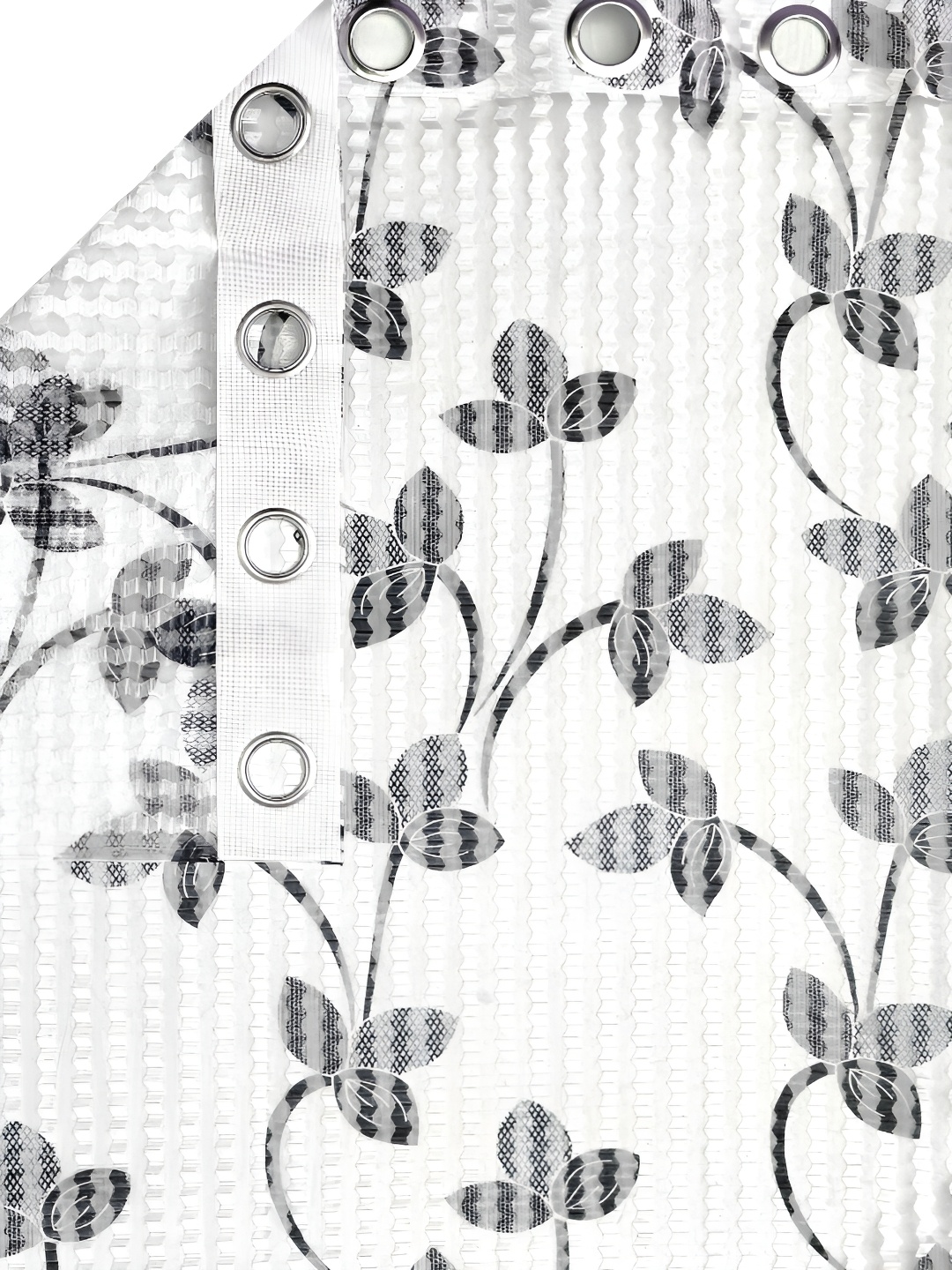 

Lunar Days Grey & White Floral Sheer Window Curtain