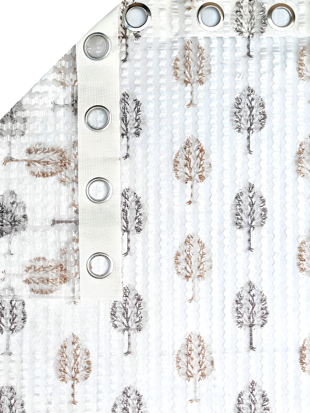 

Lunar Days Brown & White Floral Sheer Window Curtain