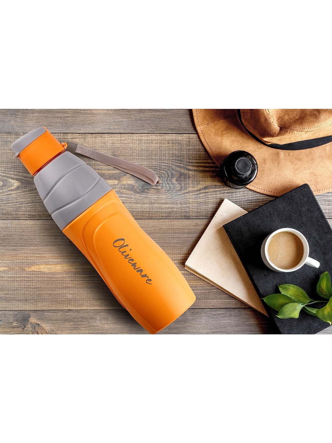 

SOPL-OLIVEWARE Yellow & Grey Printed Puff Insulated Water Bottle 650 ML