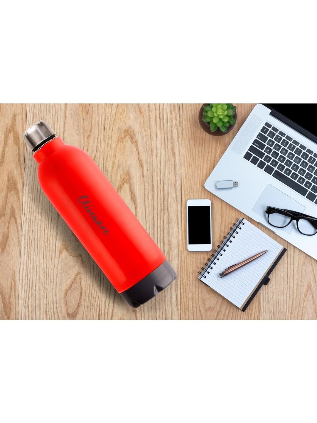 

SOPL-OLIVEWARE Red Printed Puff Insulated Water Bottle 600 ML
