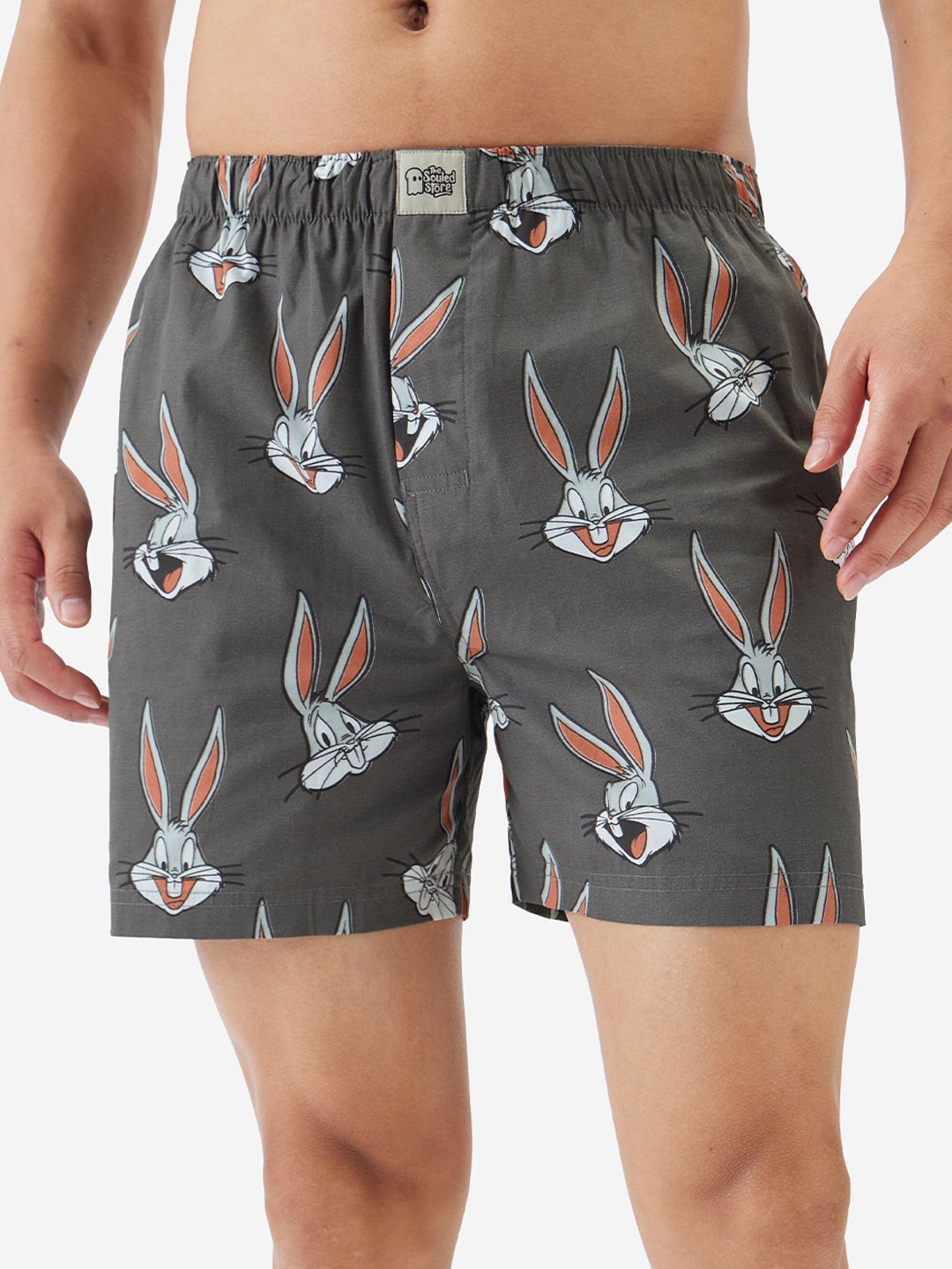 

The Souled Store Looney Tunes Printed Pure Cotton Boxers 202225, Grey