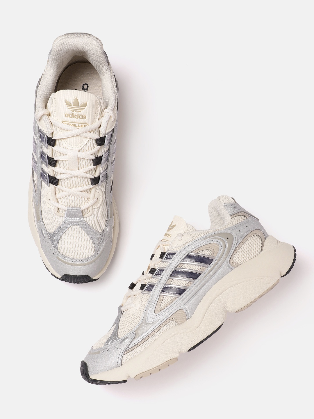 

ADIDAS Originals Women Colourblocked & Woven Design Ozmillen Sneakers, Off white