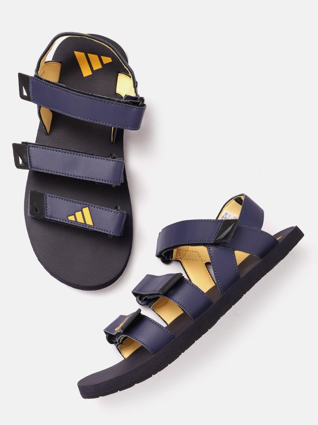 

ADIDAS Men Brand Logo Detail Hengat New Sports Sandals, Navy blue