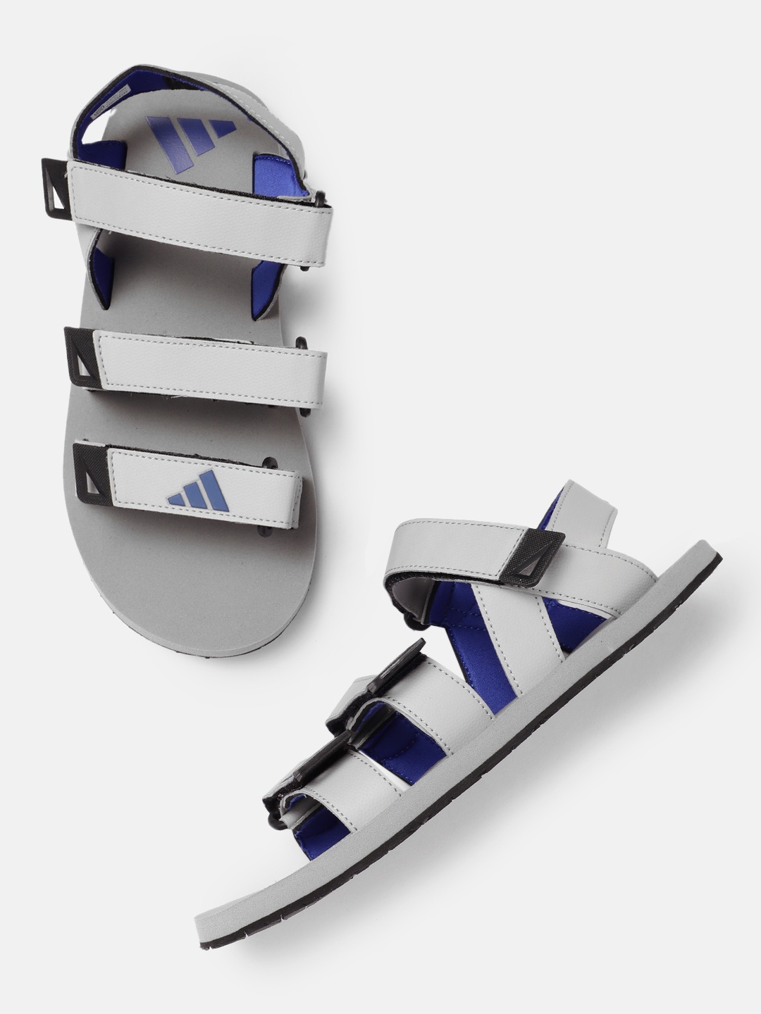 

ADIDAS Men Brand Logo Detail Hengat New Sports Sandals, Grey