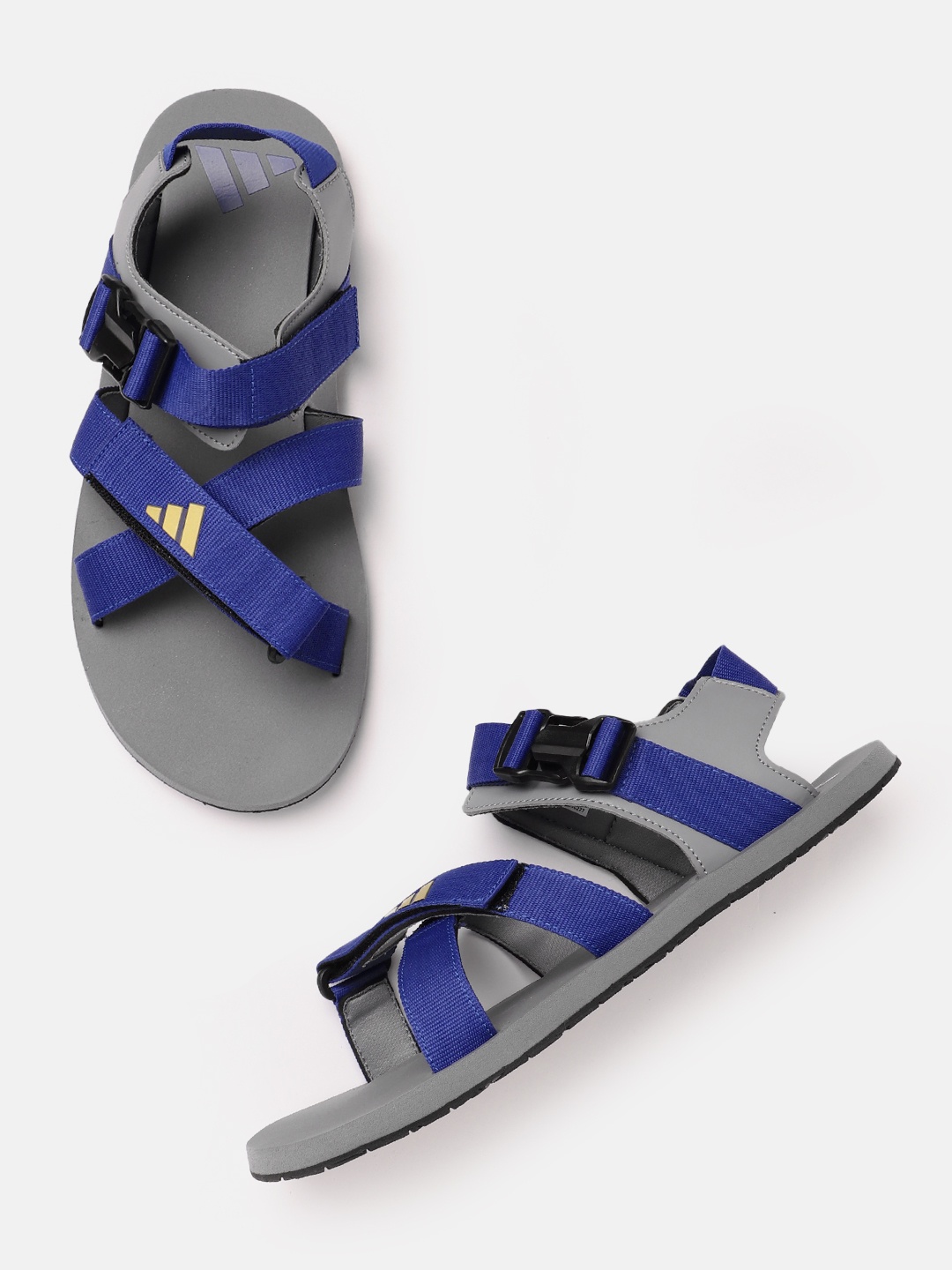 

ADIDAS Men Brand Logo Detail Torsep Sports Sandals, Blue