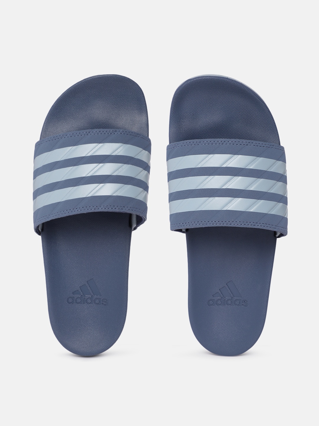 

ADIDAS Unisex Striped Sliders, Blue