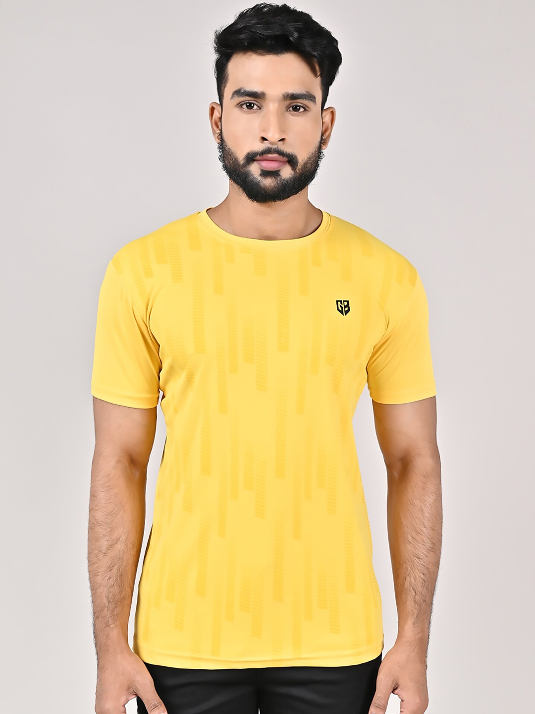 

GAME BEGINS Geometric Printed T-Shirt, Yellow