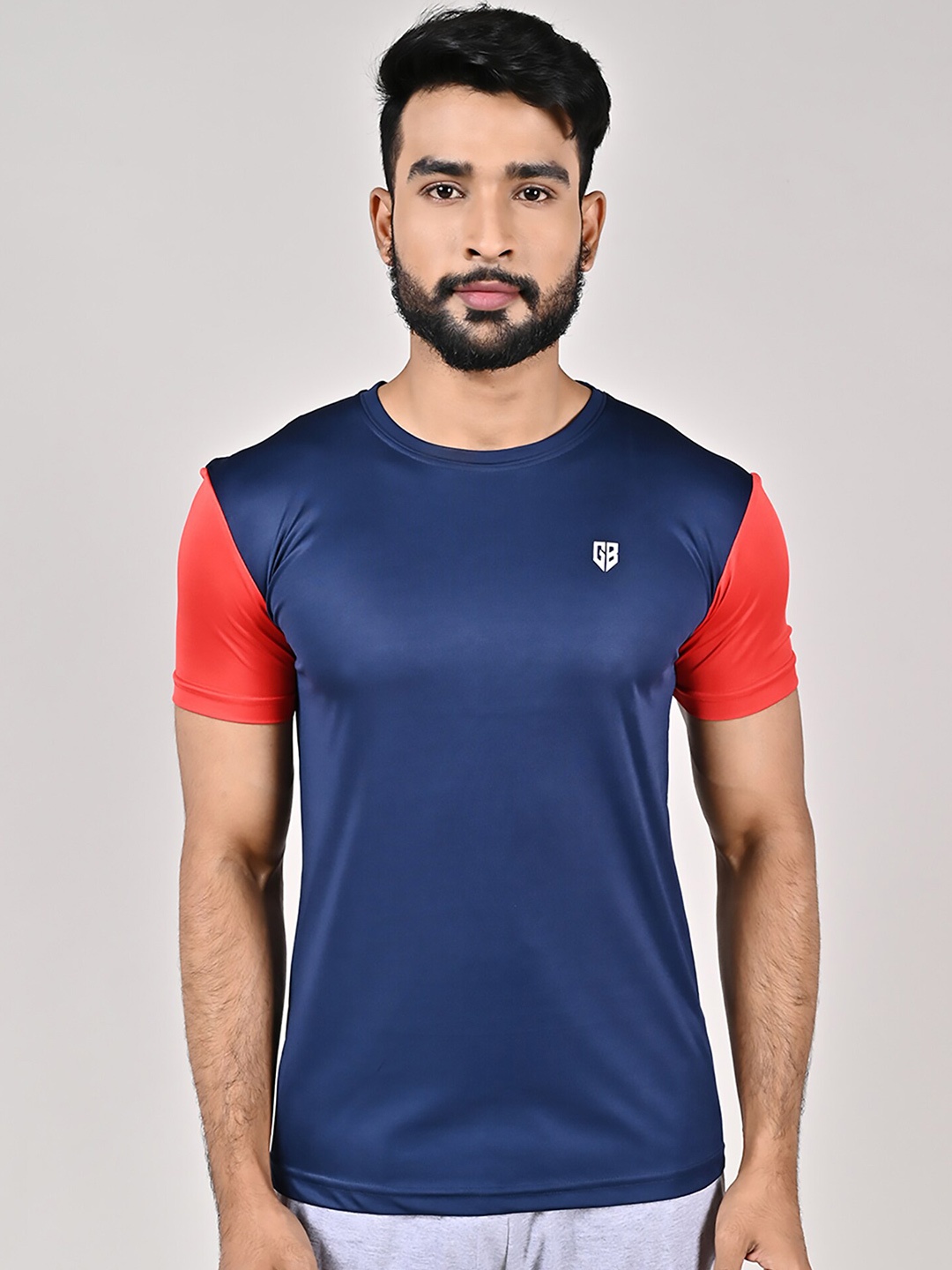 

GAME BEGINS Round Neck Pure Cotton T-Shirt, Blue
