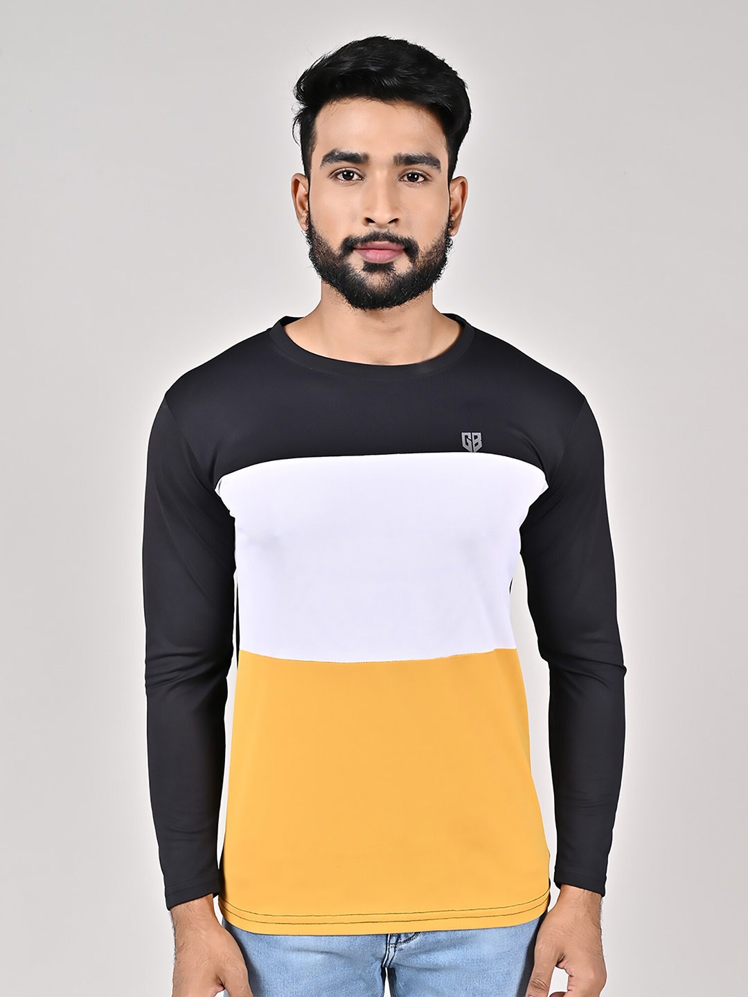 

GAME BEGINS Colourblocked Long Sleeves T-Shirt, Black