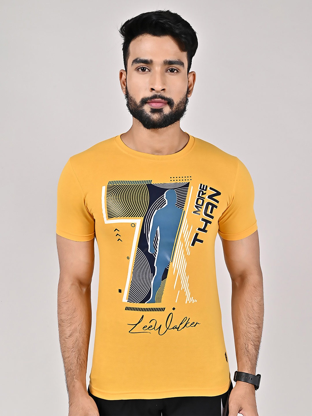 

GAME BEGINS Typography Printed Pure Cotton T-Shirt, Yellow